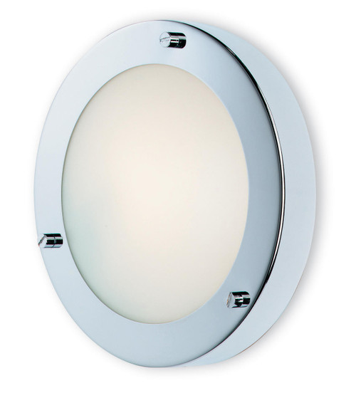 Firstlight Products Rondo Chrome with Opal Glass 18cm Flush Ceiling Light