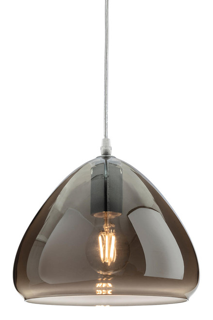 Firstlight Products Willis Chrome with Smoked Glass 24.5cm Pendant Light