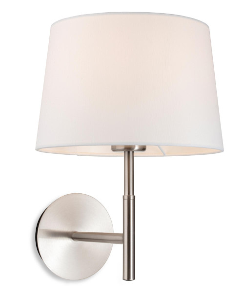 Firstlight Products Seymour Brushed Steel with Cream Shade Wall Light