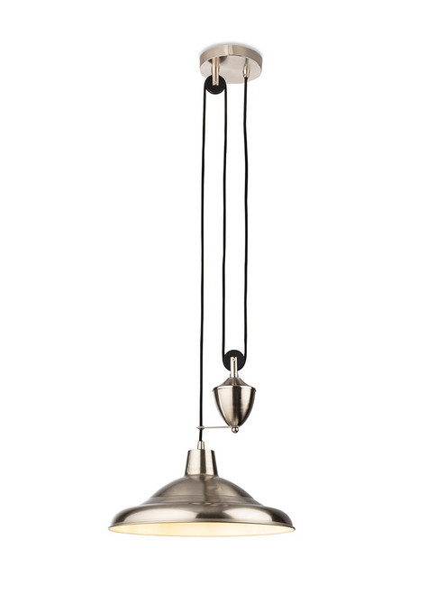 Firstlight Products Suffolk Brushed Steel Rise and Fall Pendant