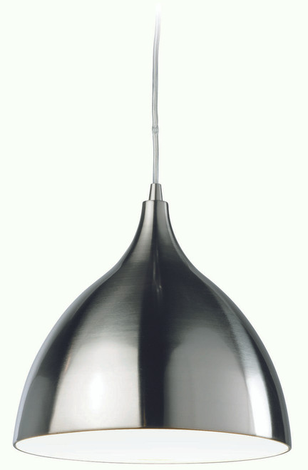 Firstlight Products Cafe Brushed Steel with White Pendant Light