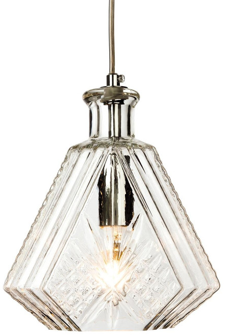 Firstlight Products Decanter Chrome with Triangular Decorative Glass Pendant Light