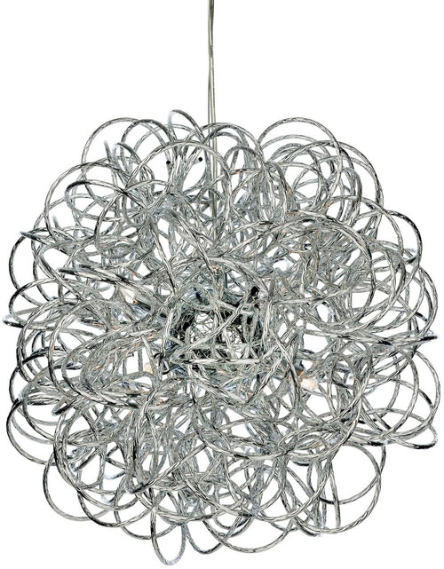 Firstlight Products Stella Chrome Twisted Metal Pendant Light