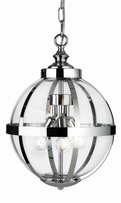 Firstlight Products Monroe Chrome with Clear Glass Globe Pendant Light