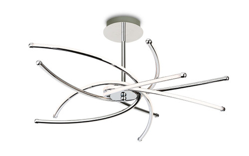 Firstlight Products Caprice Chrome with Opal Diffuser LED Semi Flush Ceiling Fitting