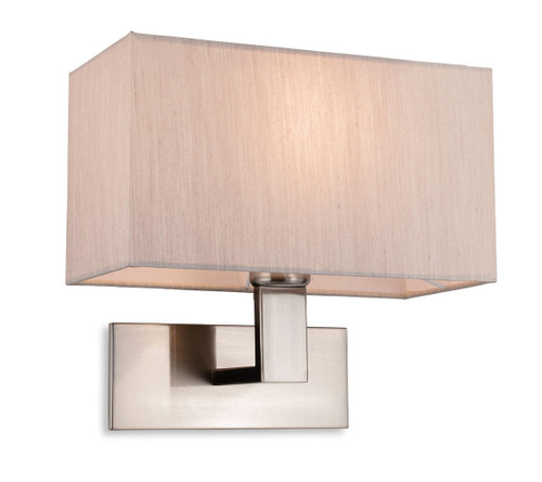 Firstlight Products Raffles Brushed Steel with Oyster Shade Wall Light