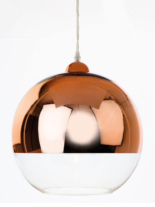 Firstlight Products Club Copper and Clear Glass Pendant Light