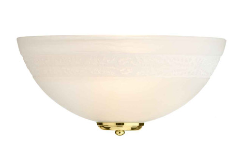 Damask Brass with White Alabaster Glass Wall Light