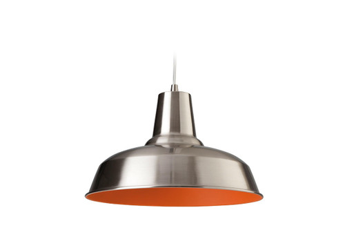 Firstlight Products Smart Brushed Steel with Orange Inner Pendant Light