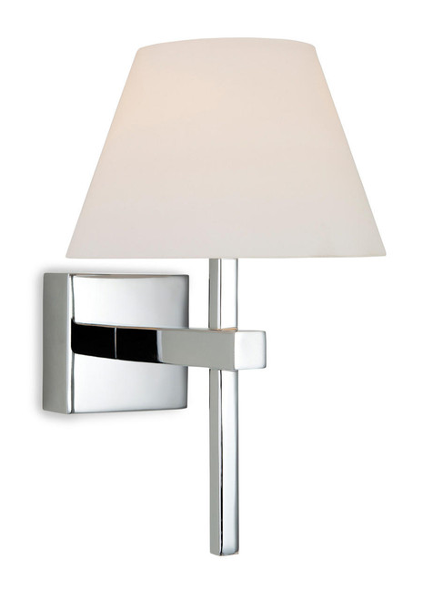 Firstlight Products Fabio Chrome with Opal Glass Shade IP44 Wall Light