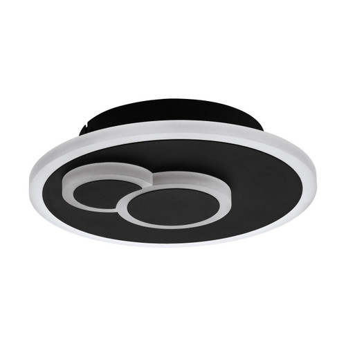 Eglo Lighting Cadegal Black with Opal Round LED Flush Ceiling Light