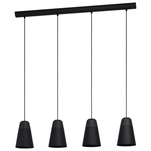 Eglo Lighting Canteras 4 Light Black with Grey Terrazzo Bar Pendant Light