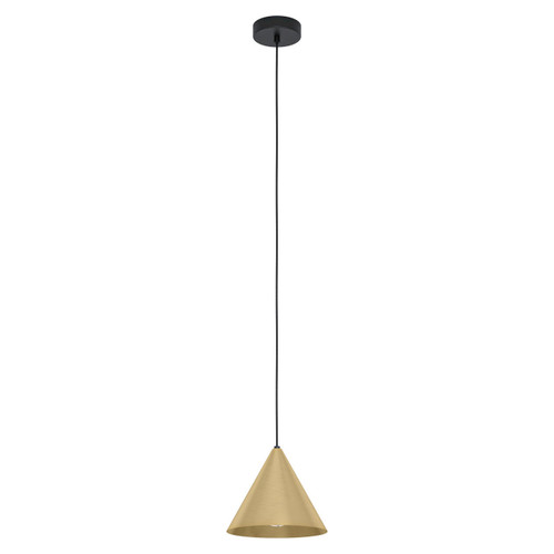 Eglo Lighting Narices Black with Brushed Brass Pendant Light