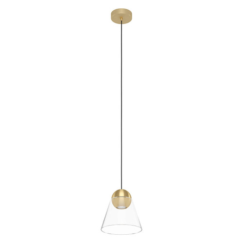 Eglo Lighting Cerasella Bruashed Brass with Clear Glass LED Pendant Light