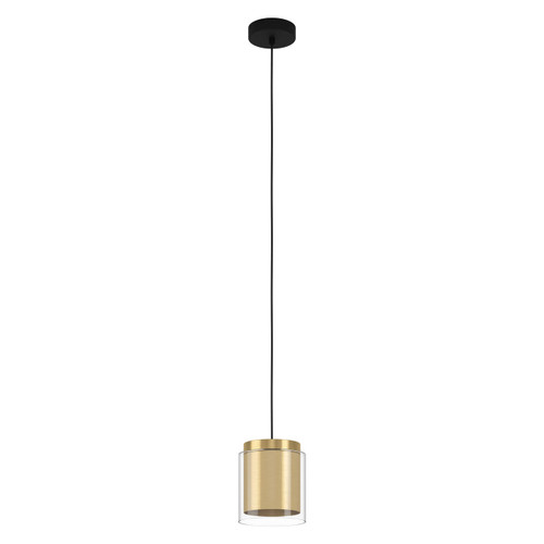 Eglo Lighting Lagunitas Black with Brass and Clear Glass Pendant Light