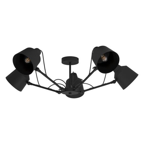 Eglo Lighting Basurtu 5 Light Black Adjustable Ceiling Spotlight