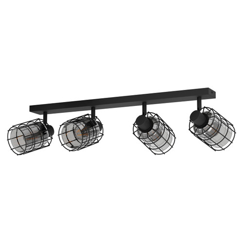 Eglo Lighting Consaca 4 Light Black Wire with Smoked Glass Adjustable Bar Spotlight