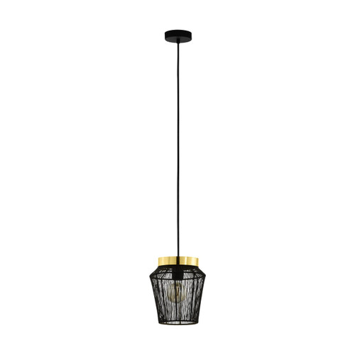 Eglo Lighting Escandidos Black Wire with Brass Pendant Light