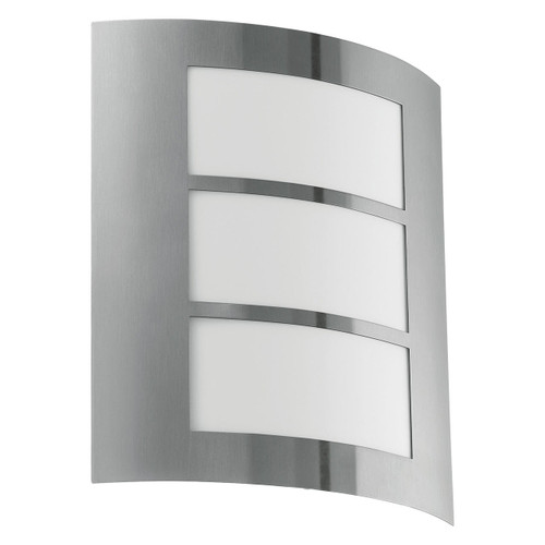 Eglo Lighting City Stainless Steel with Opal IP44 Wall Light