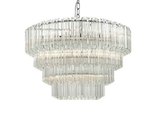 Tuvalu 9 Light Glass & Polished Chrome Pendant Light