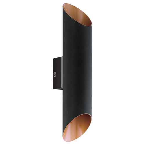 Eglo Lighting Agolada Black with Copper IP44 Up and Down LED Wall Light