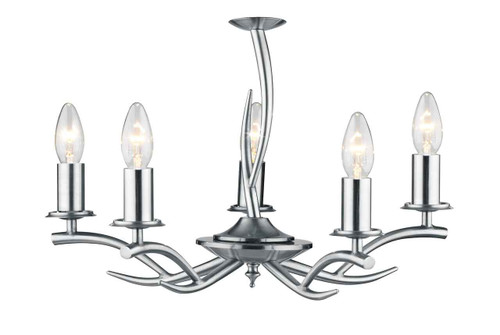 Elka 5 Light Satin Chrome Pendant Light