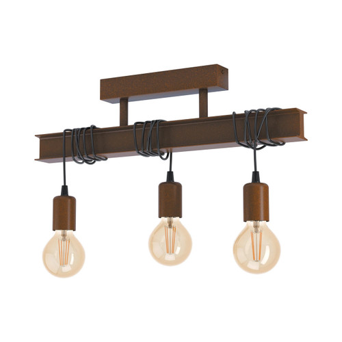 Eglo Lighting Townshend 3 Light Antique Iron Bar Ceiling Light