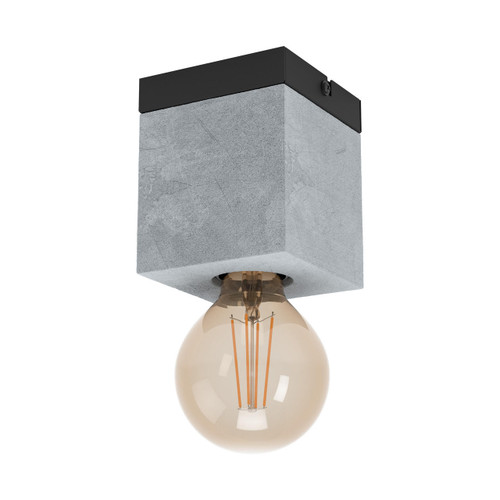 Eglo Lighting Prestwick Black with Concrete Flush Ceiling Light