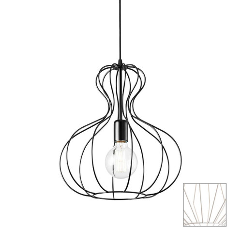 Ideal-Lux Ampolla-1 SP1 Black Wire Shade Pendant Light