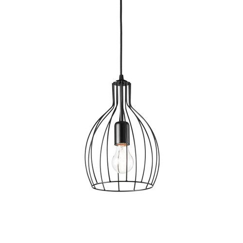 Ideal-Lux Ampolla-2 SP1 Black Wire Shade Pendant Light