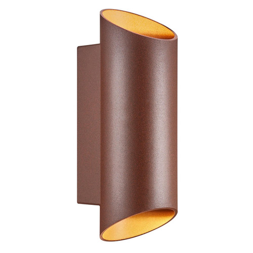 Nordlux Nico Rusty Brown Round Up and Down IP54 Wall Light