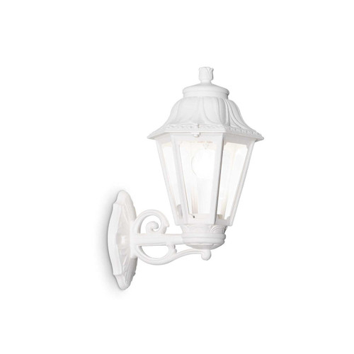 Ideal-Lux Anna AP1 White with Clear Glass 27.5cm Resin IP55 Wall Light 