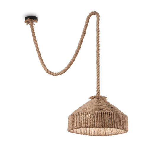 Ideal-Lux Canapa SP1 Brown Natural Hemp Rope Shade Pendant Light 