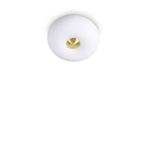 Ideal-Lux Arizona PL2 2 Light White with Satin Brass Flush Ceiling Light 