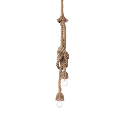 Ideal-Lux Canapa SP2 2 Light Brown Natural Hemp Rope Pendant Light 