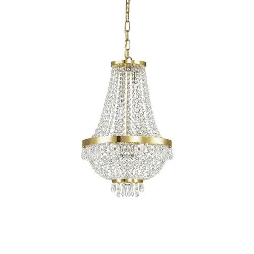 Ideal-Lux Caesar SP6 6 Light Gold with Crystal Beads Chandelier 