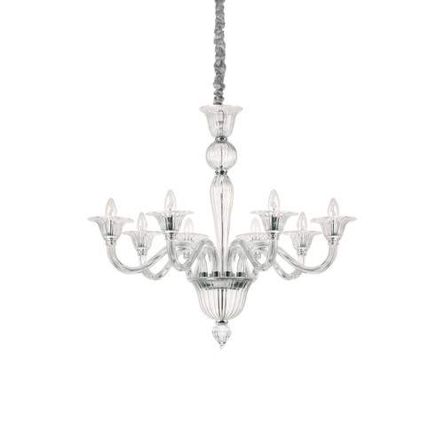 Ideal-Lux Birgitta SP8 8 Light Clear Glass Chandelier 