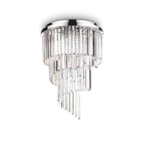 Ideal-Lux Carlton PL12 12 Light Chrome Chandelier Flush Ceiling Light 
