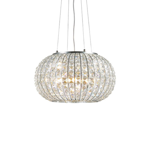 Ideal-Lux Calypso SP3 3 Light Chrome with Crystal Shaded Pendant Light 