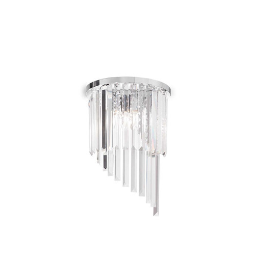 Ideal-Lux Carlton AP3 3 Light Chrome and Crystal Wall Light 