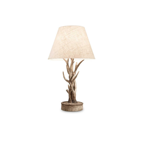 Ideal-Lux Chalet TL1 Beige with Wood Shade Table Lamp 