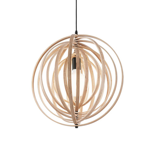 Ideal-Lux Disco SP1 Wood with Rotatable Rings Shade Pendant Light 
