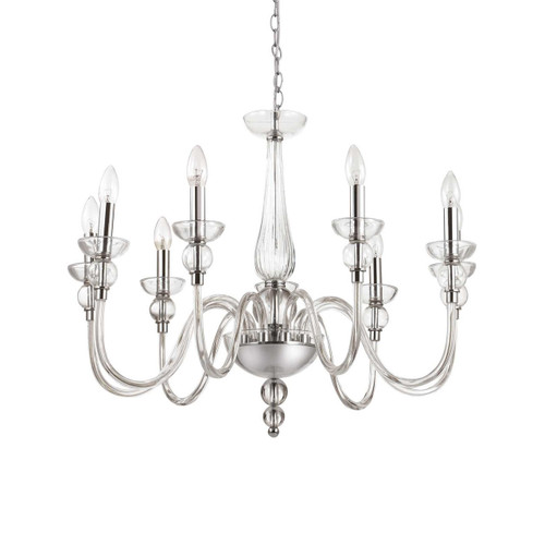 Ideal-Lux Doge SP9 9 Light Transparent with Chrome Chandelier 