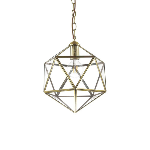 Ideal-Lux Deca SP1 Antique Brass with Clear Glass 28cm Pendant Light 