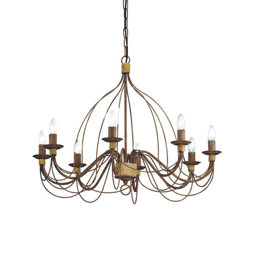 Ideal-Lux Corte SP8 8 Light Rusty Effect Chandelier 