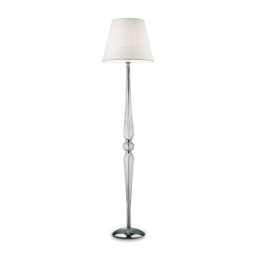Ideal-Lux Dorothy PT1 Chrome with White Shade Floor Lamp 