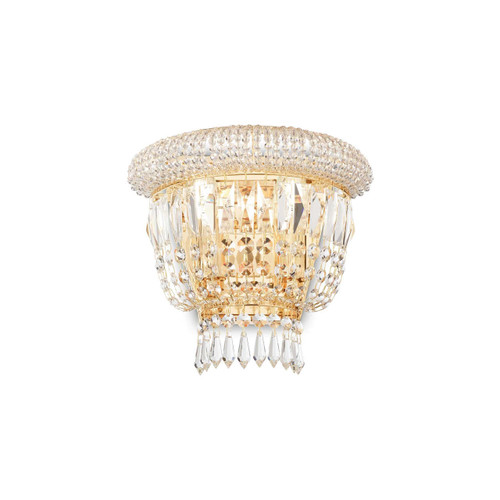 Ideal-Lux Dubai AP2 2 Light Brass with Crystal Wall Light 