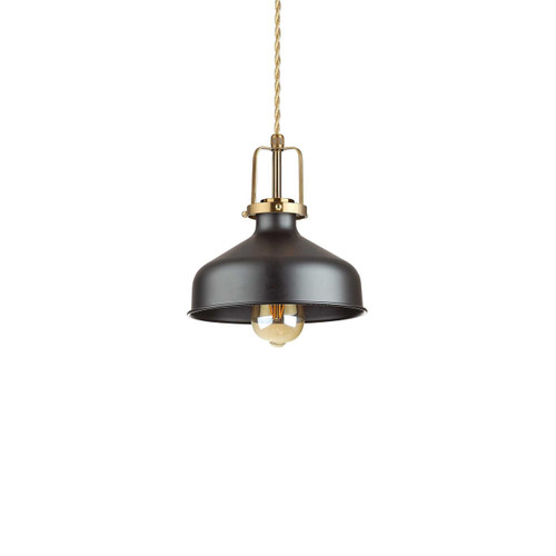 Ideal-Lux Eris-2 SP1 Satin Gold with Black Shade Pendant Light 