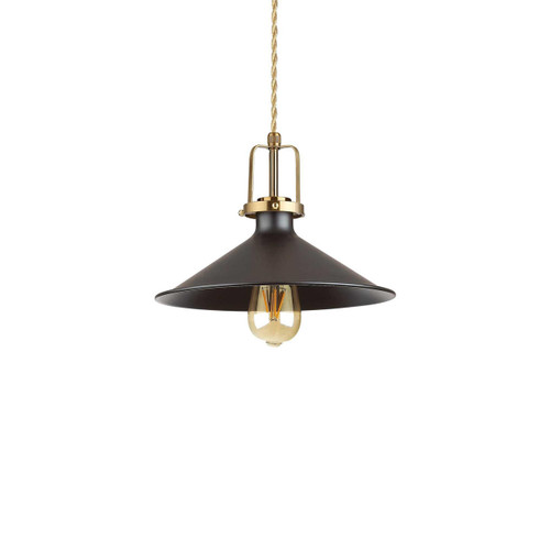 Ideal-Lux Eris-3 SP1  Satin Gold with Black Shade Pendant Light 