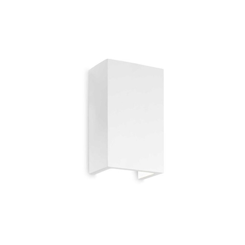 Ideal-Lux Flash Gesso AP1 White Rectangular Up and Down Wall Light 